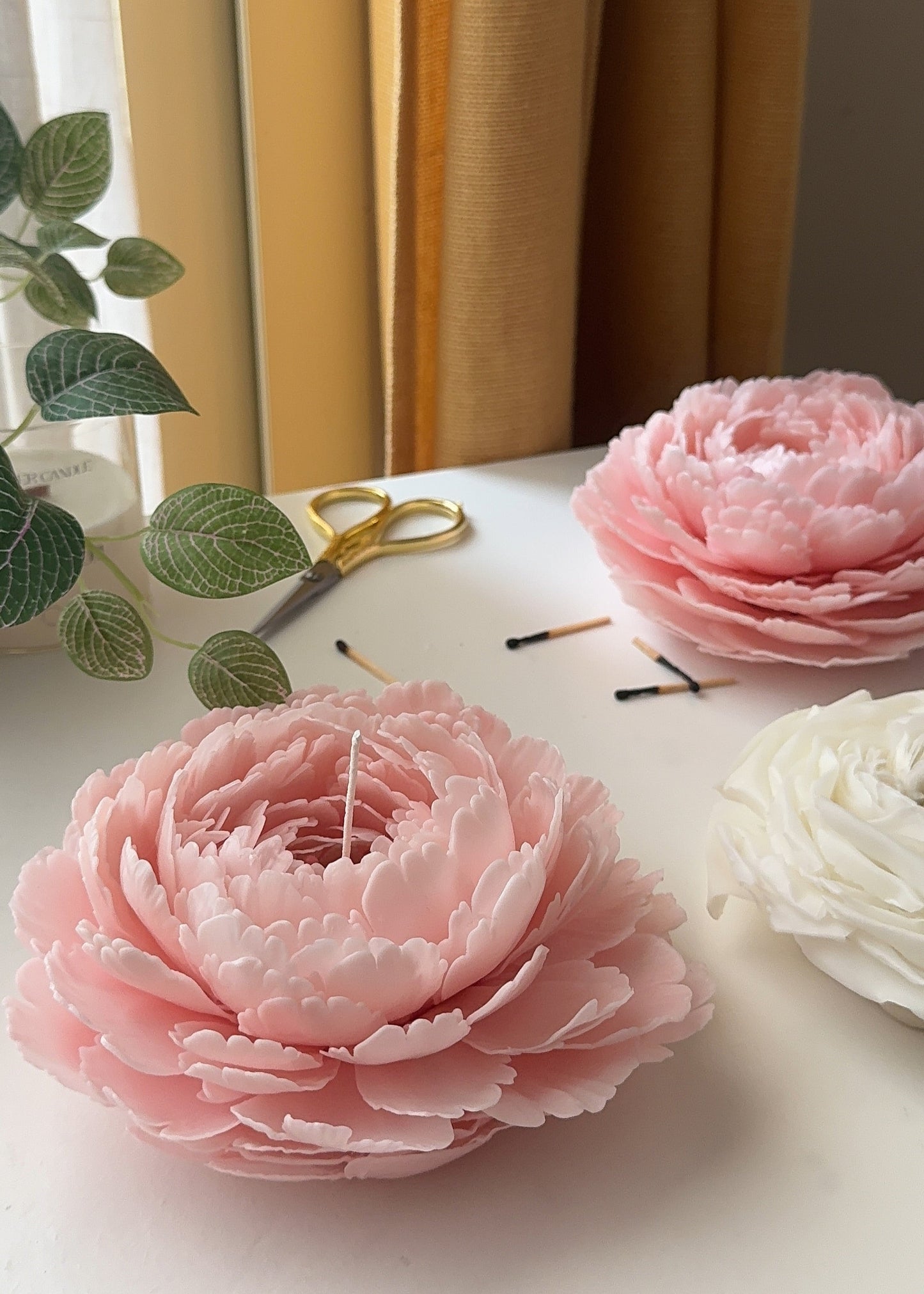 Candle Peony pink XXL